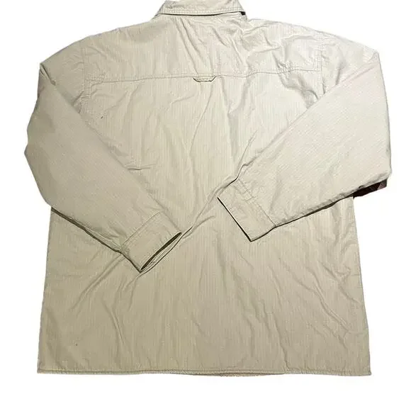 Levi's Khaki Cotton Ripstop Fabric XXL Fleece Lined Shacket - Picture 2 of 9